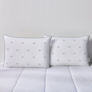 Lacoste Home Croc Cotton Pillow Set (2) Standard Queen Medium NWT